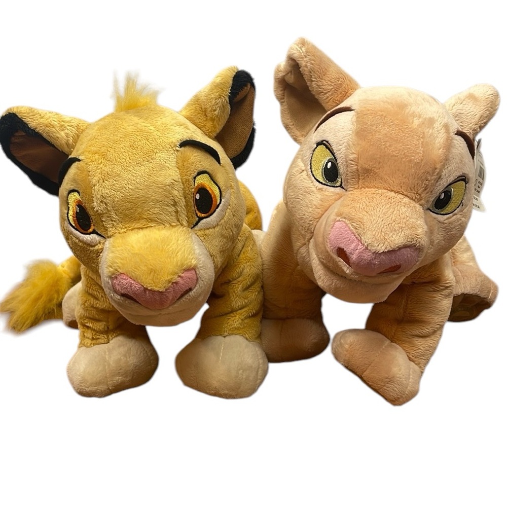 Disney Store authentic Lion King Simba and Nala plush set.